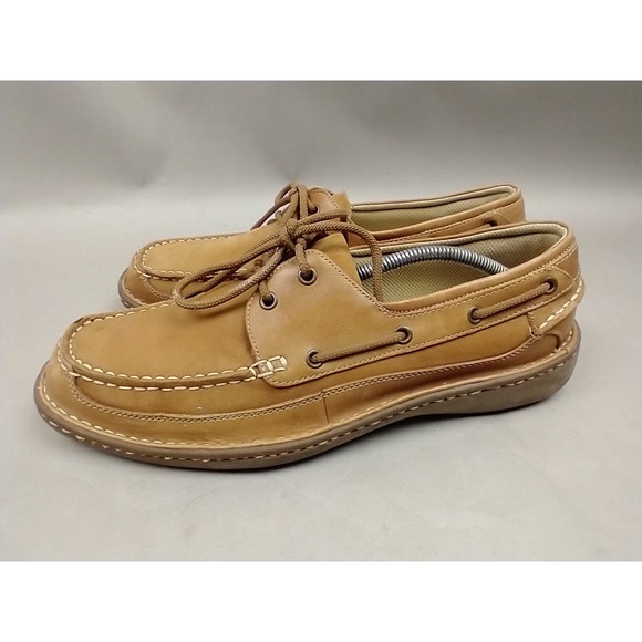 Nunn Bush Mens 12 M Squall Oak Tan Leather Boat Shoes 84001-40 NO INSOLES - Picture 3 of 10